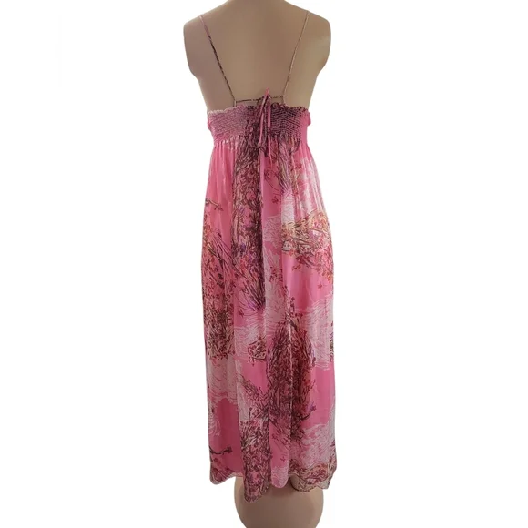 Elegant Pink Floral Maxi Dress Size # S - Picture 3 of 14